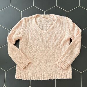 Philosophy Women's Pink V-Neck Sweater size M